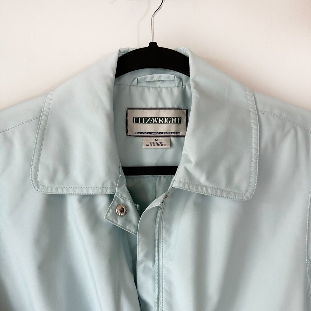 Vintage Fitz-Wright Powder Blue Coat Jacket Pristine! M Rain‎ Light - Picture 2 of 10